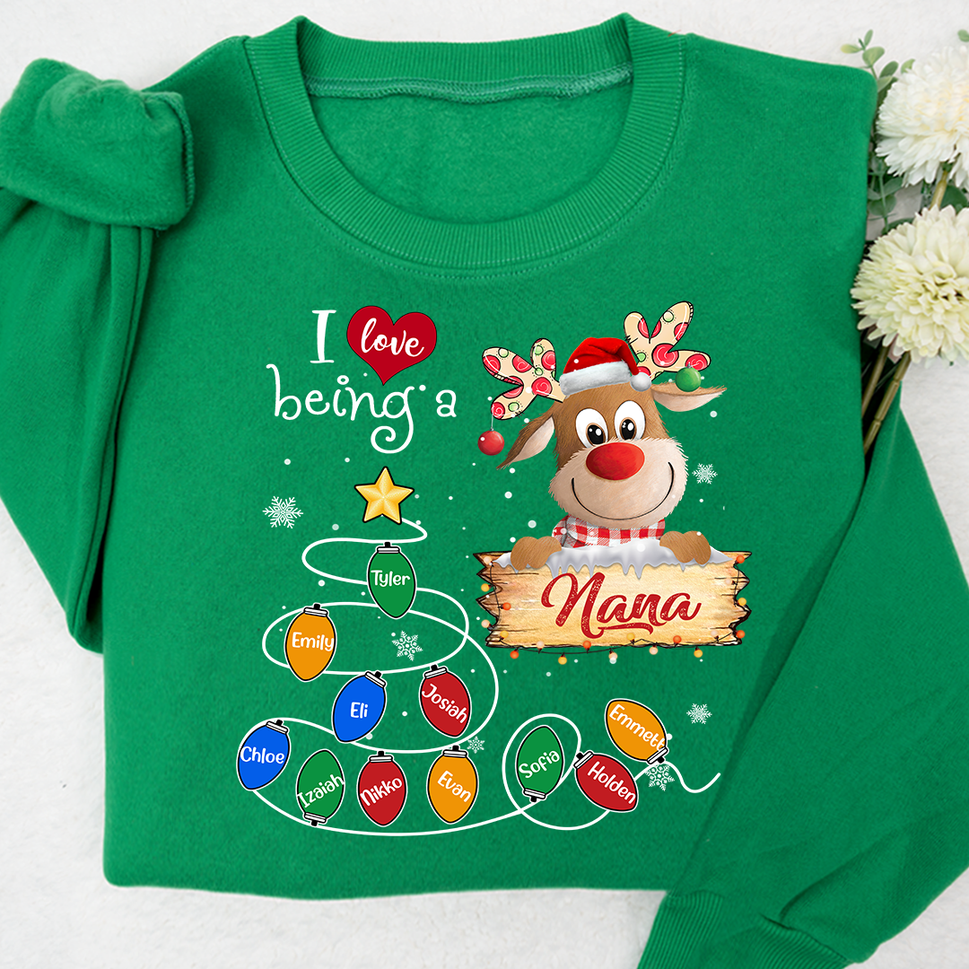Lofaris I Love Being A Nana Reindeer Christmas 2023 Sweatshirt