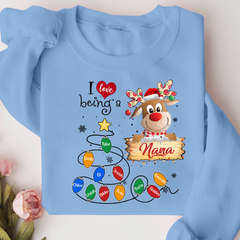 Lofaris I Love Being A Nana Reindeer Christmas 2023 Sweatshirt