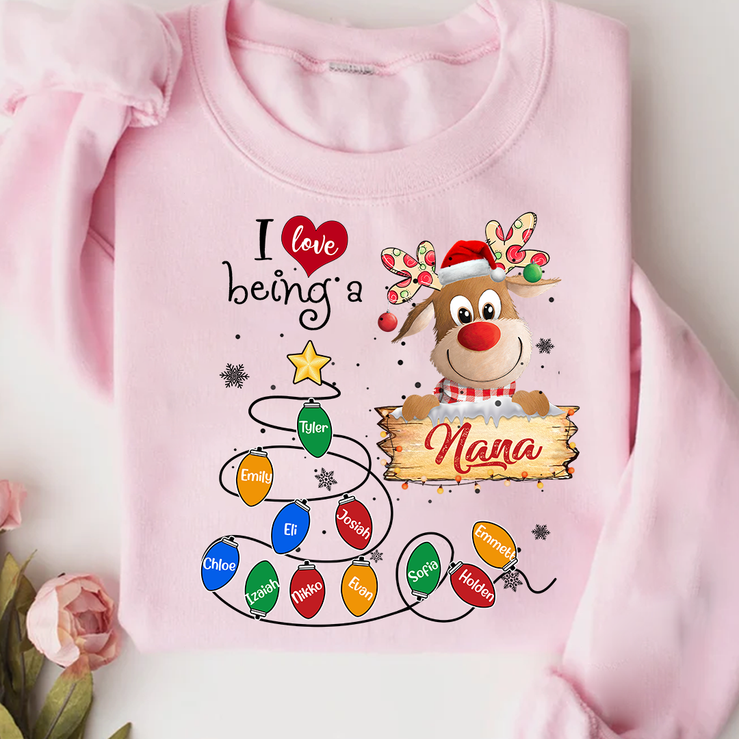 Lofaris I Love Being A Nana Reindeer Christmas 2023 Sweatshirt