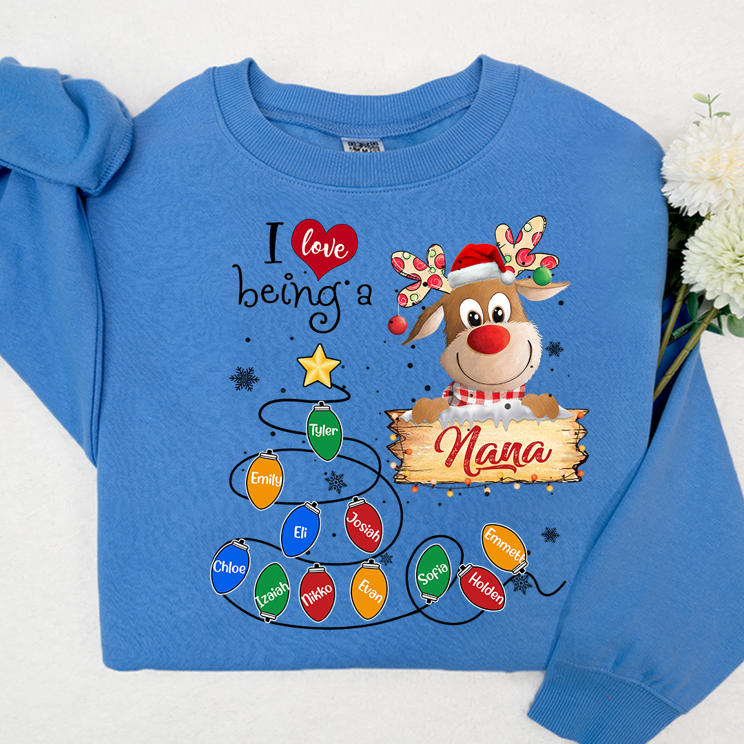 Lofaris I Love Being A Nana Reindeer Christmas 2023 Sweatshirt