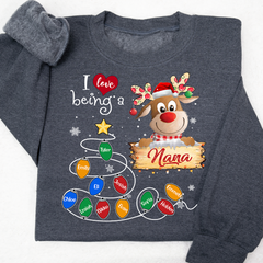 Lofaris I Love Being A Nana Reindeer Christmas 2023 Sweatshirt