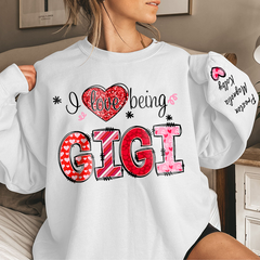 Lofaris I Love Being Gigi Heart With Grandkids Sweatshirt Gifts For Grandma