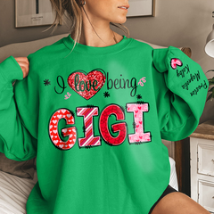 Lofaris I Love Being Gigi Heart With Grandkids Sweatshirt Gifts For Grandma