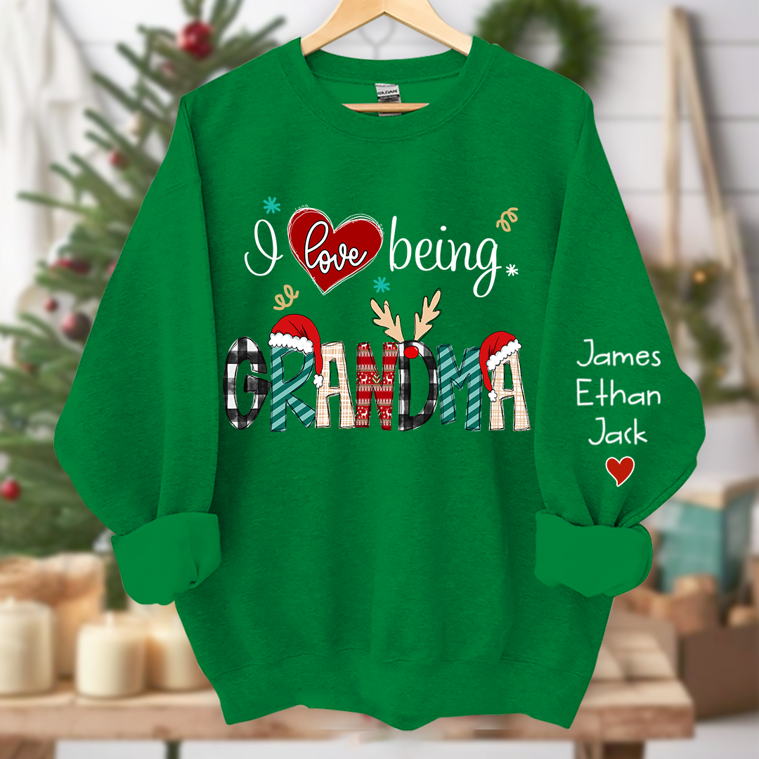 Lofaris I Love Being Grandma Christmas Custom Sweatshirt