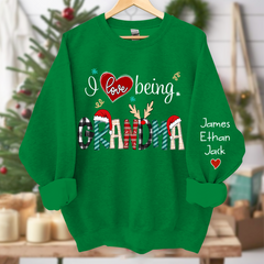 Lofaris I Love Being Grandma Christmas Custom Sweatshirt
