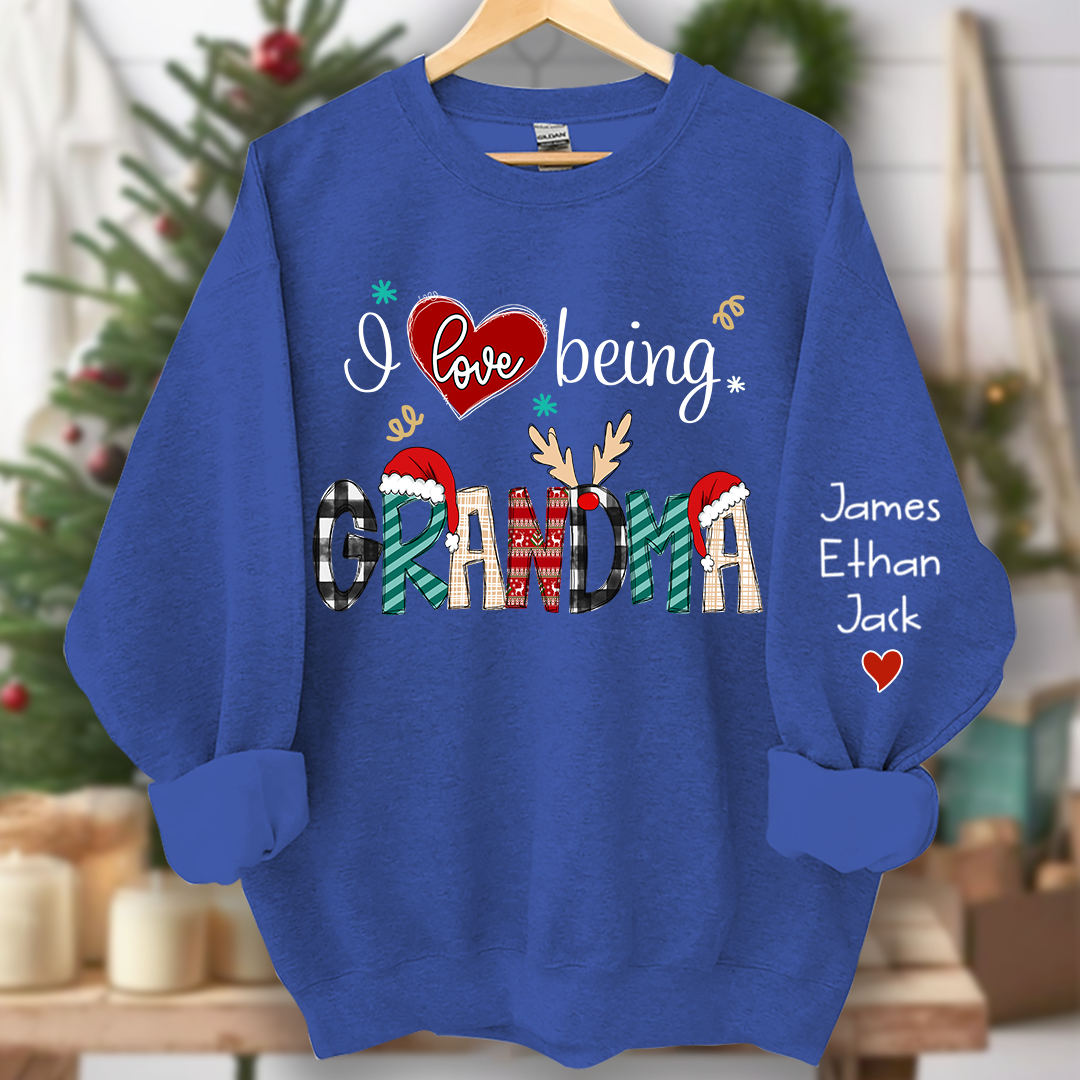 Lofaris I Love Being Grandma Christmas Custom Sweatshirt