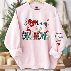 Lofaris I Love Being Grandma Christmas Custom Sweatshirt