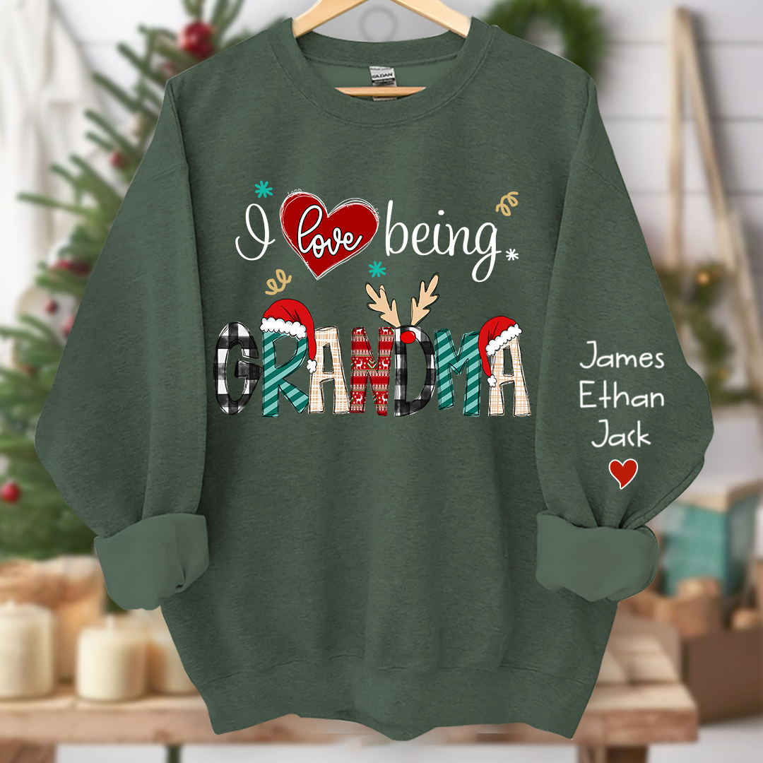 Lofaris I Love Being Grandma Christmas Custom Sweatshirt