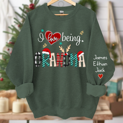Lofaris I Love Being Grandma Christmas Custom Sweatshirt