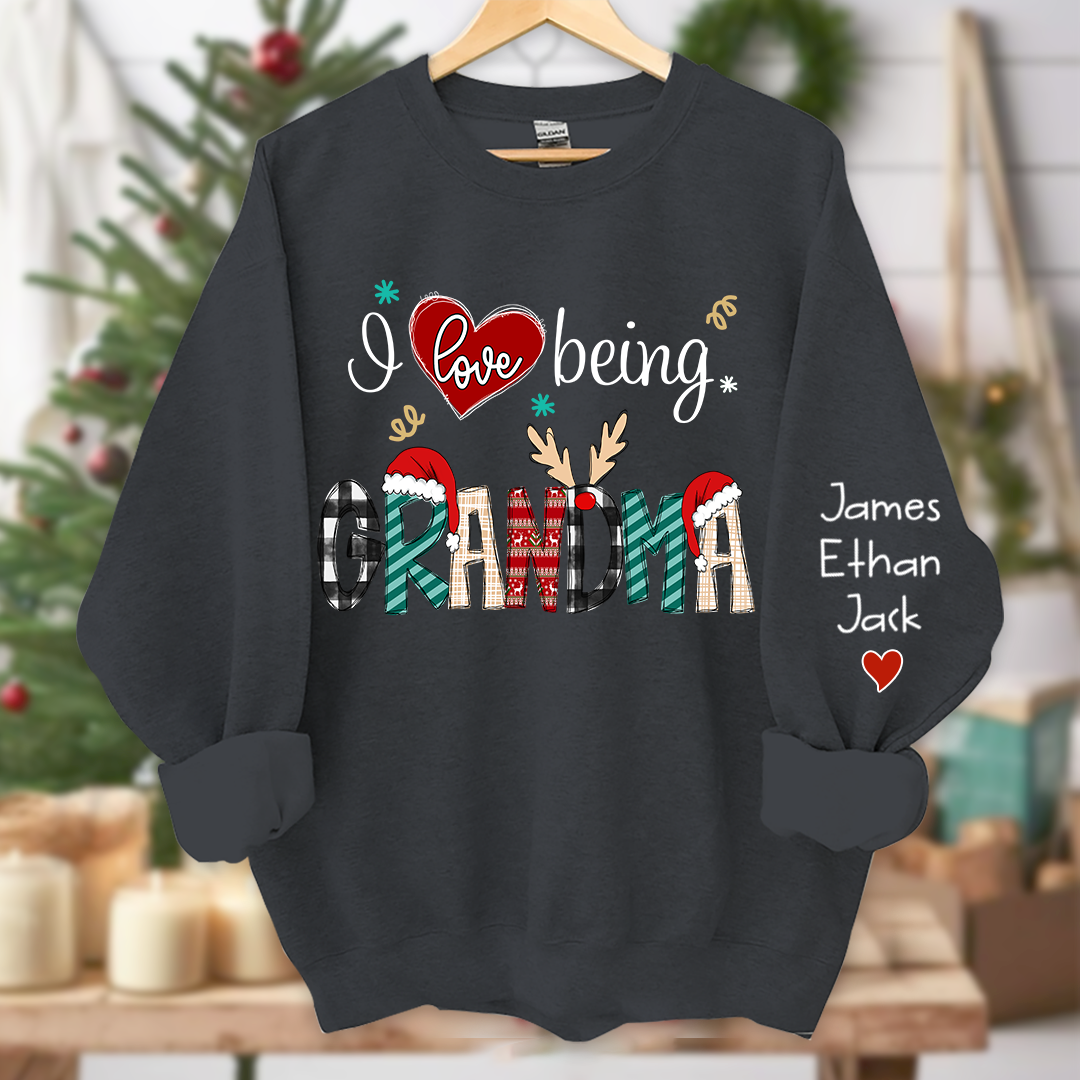 Lofaris I Love Being Grandma Christmas Custom Sweatshirt