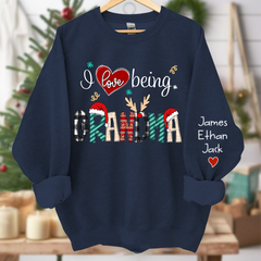 Lofaris I Love Being Grandma Christmas Custom Sweatshirt