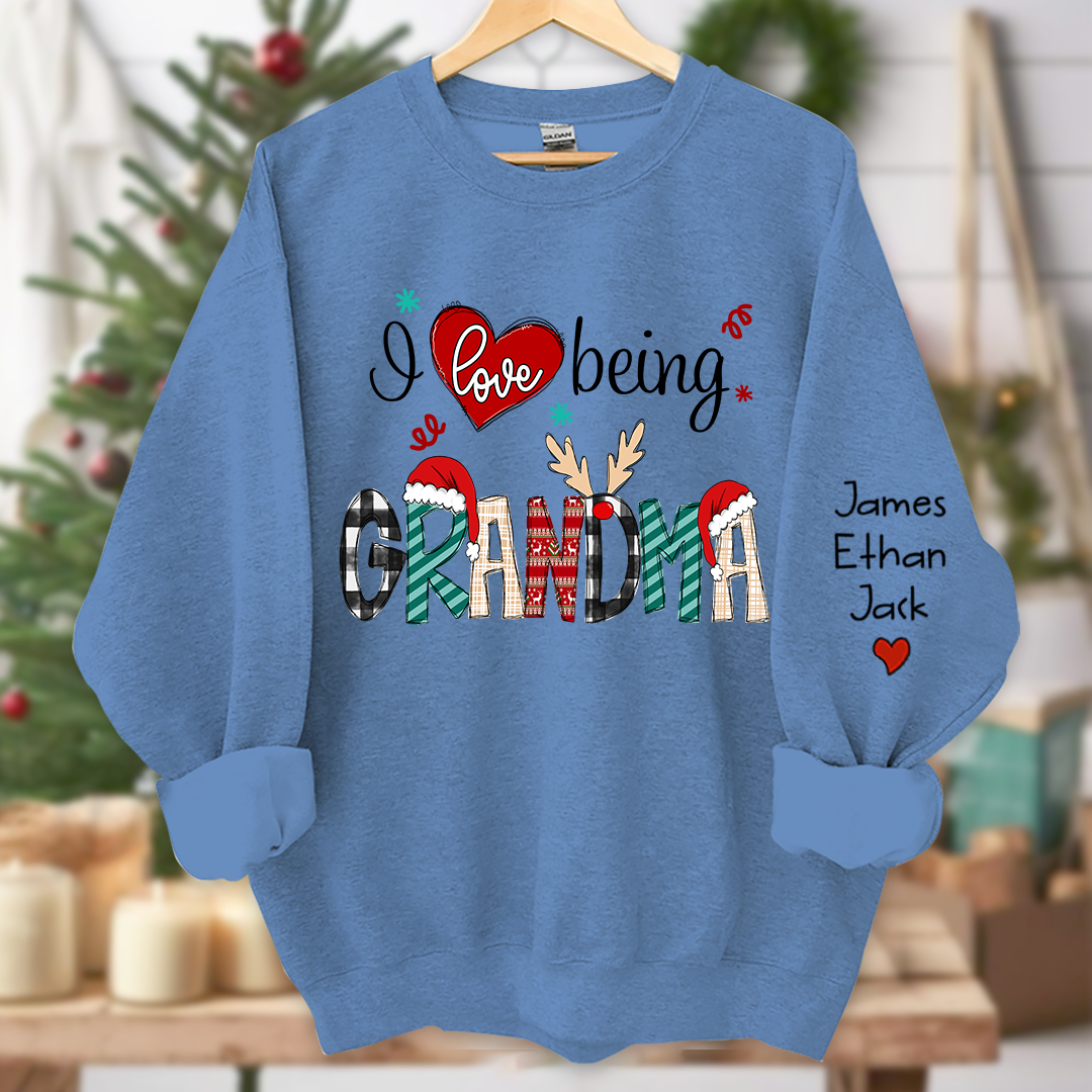 Lofaris I Love Being Grandma Christmas Custom Sweatshirt