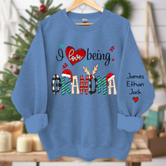 Lofaris I Love Being Grandma Christmas Custom Sweatshirt