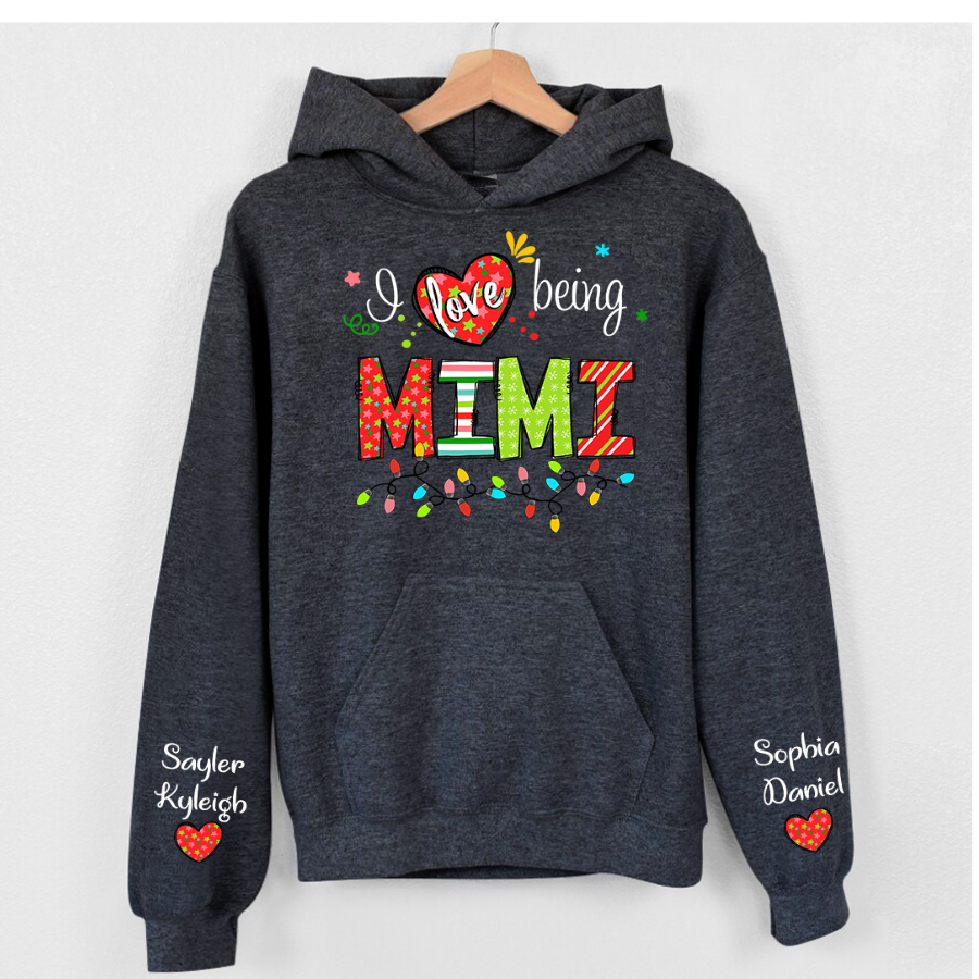 Lofaris I Love Being Mimi And Kids Customized Name Hoodie