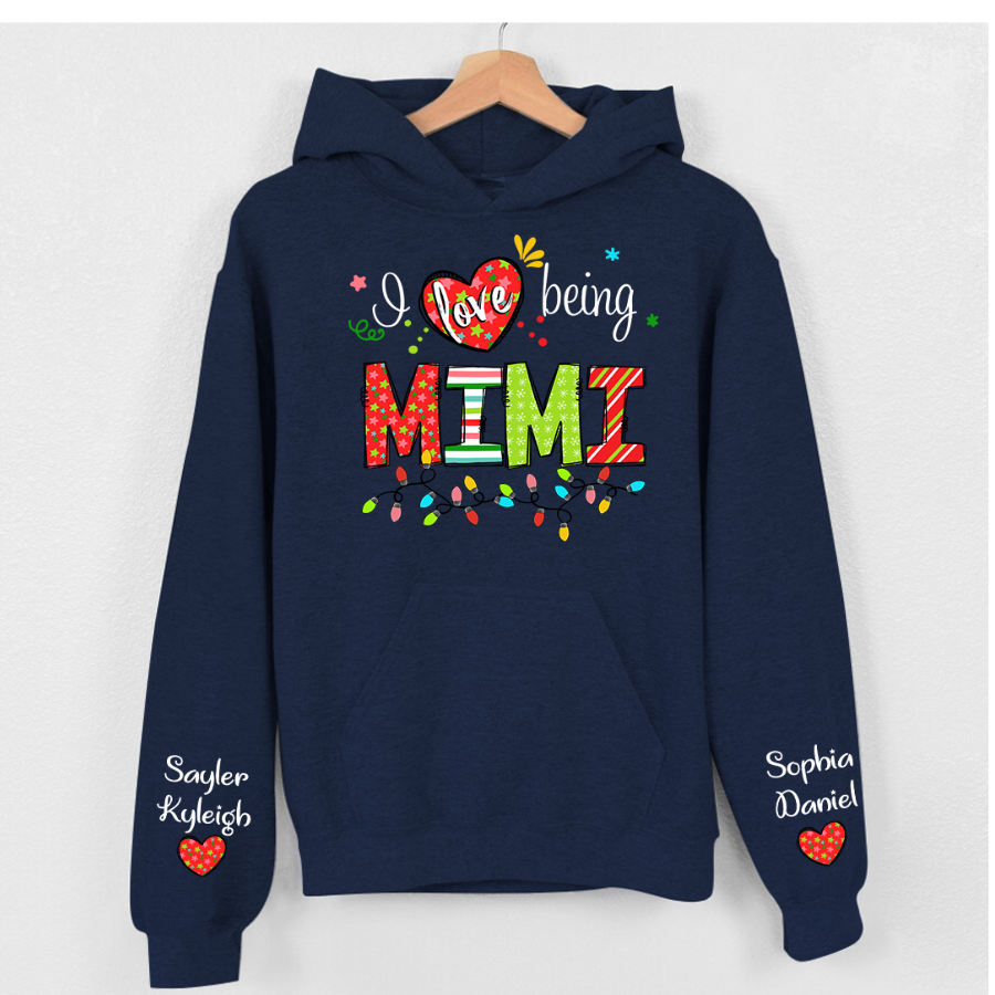 Lofaris I Love Being Mimi And Kids Customized Name Hoodie