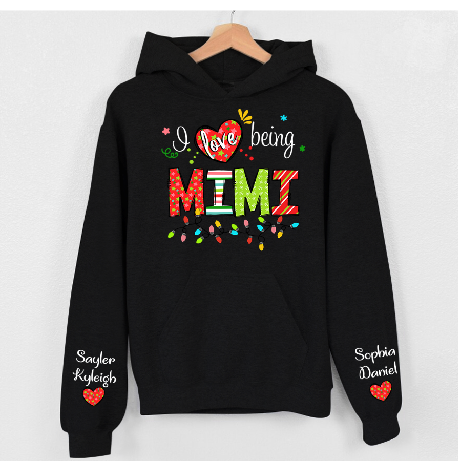 Lofaris I Love Being Mimi And Kids Customized Name Hoodie