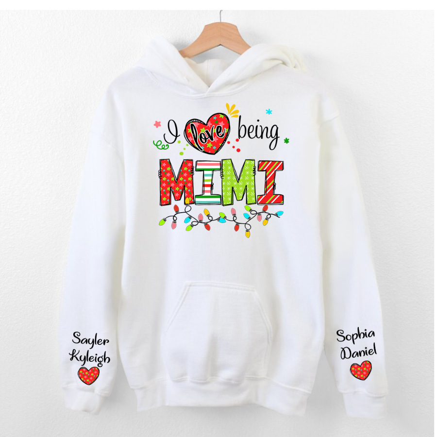 Lofaris I Love Being Mimi And Kids Customized Name Hoodie