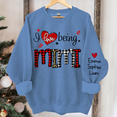 Lofaris I Love Being Mimi Christmas Custom Name Sweatshirt