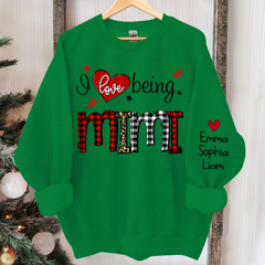 Lofaris I Love Being Mimi Christmas Custom Name Sweatshirt