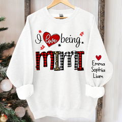 Lofaris I Love Being Mimi Christmas Custom Name Sweatshirt