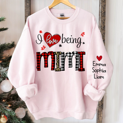 Lofaris I Love Being Mimi Christmas Custom Name Sweatshirt