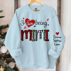 Lofaris I Love Being Mimi Christmas Custom Name Sweatshirt