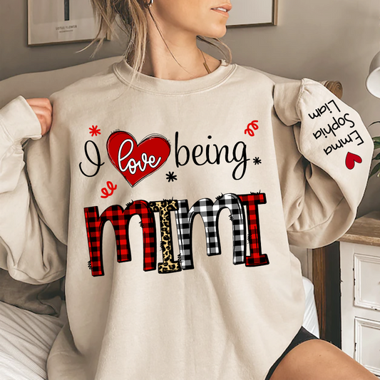 Lofaris I Love Being Mimi Christmas Custom Name Sweatshirt