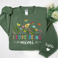 Lofaris I Love Being Mimi Grandma Gift Custom Sweatshirt