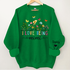 Lofaris I Love Being Mimi Grandma Gift Custom Sweatshirt