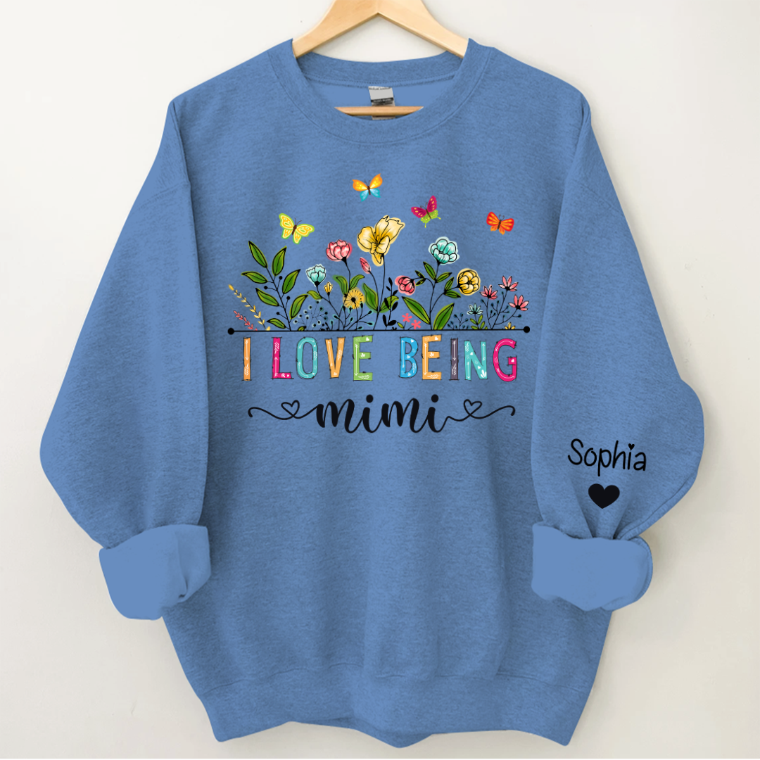 Lofaris I Love Being Mimi Grandma Gift Custom Sweatshirt