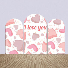 Lofaris I Love You Pink Hearts Arch Backdrop Kit For Wedding