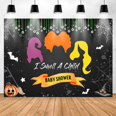 Lofaris I Smell A Child Cobweb Bat Baby Shower Backdrop