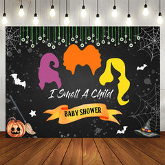 Lofaris I Smell A Child Cobweb Bat Baby Shower Backdrop