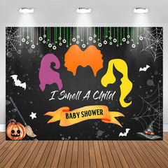 Lofaris I Smell A Child Cobweb Bat Baby Shower Backdrop