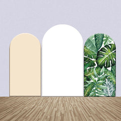 Lofaris Incarnadine White Green Monstera Arch Backdrop Kit