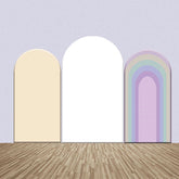 Lofaris Incarnadine White Rainbow Party Arch Backdrop Kit