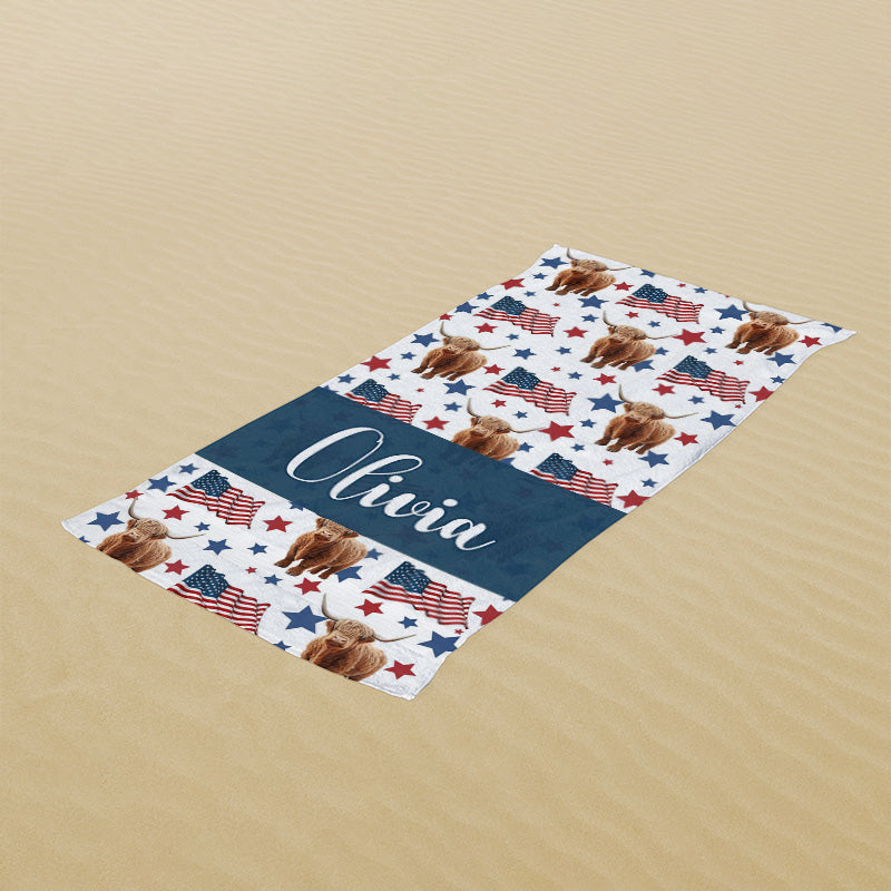Lofaris Independence Day Celebration Custom Beach Towel