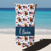 Lofaris Independence Day Celebration Custom Beach Towel