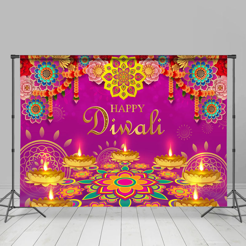 Lofaris India Diwali Candle Burning Lights Festival Backdrop