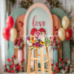 Lofaris Indoor Modern Balloons Floral Love Wedding Backdrop