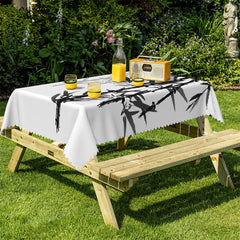 Lofaris Ink Wash Painting Black Grey Bamboos Dining Tablecloth