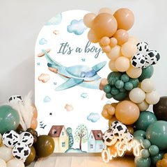 Lofaris Its A Boy Airplane Cloud Baby Shower Arch Backdrop