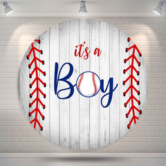 Lofaris Its A Boy Baseball Round Backdrop For Baby Shower