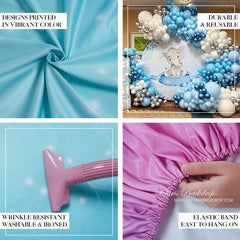 Lofaris Its A Boy Blue Car Round Backdrop Kit For Baby Shower