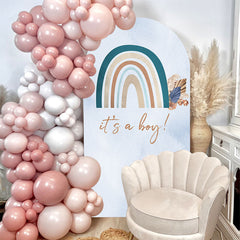 Lofaris Its A Boy Boho Rainbow Double Sided Arch Backdrop