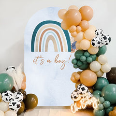 Lofaris Its A Boy Boho Rainbow Double Sided Arch Backdrop