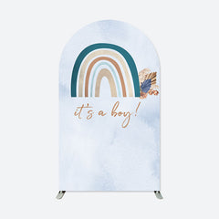 Lofaris Its A Boy Boho Rainbow Double Sided Arch Backdrop