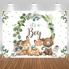 Lofaris Its A Boy Safari Plants Animals Baby Shower Backdrop