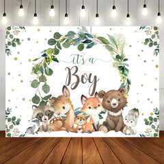 Lofaris Its A Boy Safari Plants Animals Baby Shower Backdrop