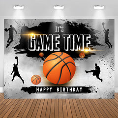 Lofaris Its Game Time Basketball Ink Splash Birthday Backdrop